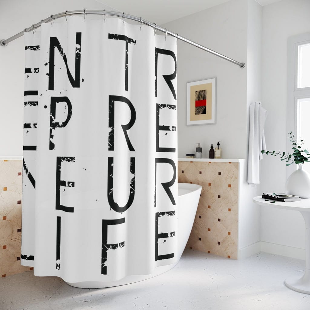 Entrepreneur Life Polyester Shower Curtain - White - Entrepreneur Life
